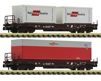 Fleischmann 845377 OBB Rail Cargo Austria, set due carri intermodali caricati con container, ep.IV-V - Scala N
