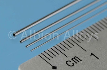 Albion Alloys NST04 Micro tubo in Nickel Silver 0,4 x 0,2 mm lunghezza 305 mm, 2 pz.