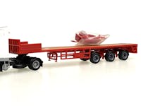 VK-Modelle 8700235 Pianale semirimorchio trailer a tre assi, rosso