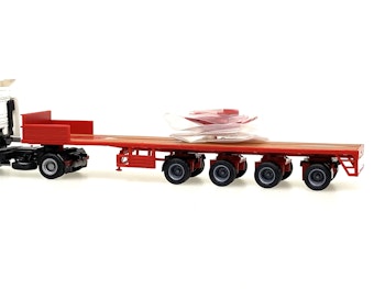 VK-Modelle 8700245 Pianale semirimorchio trailer a quattro assi, rosso