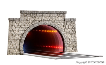 Viessmann 5097 Portale per tunnel stradale, con luci interne a LED ed effetto profondità - H0