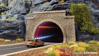 Viessmann 5097 Portale per tunnel stradale, con luci interne a LED ed effetto profondità - H0
