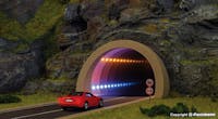 Viessmann 5098 Portale per tunnel stradale di tipo moderno, con luci interne a LED ed effetto profondità - H0