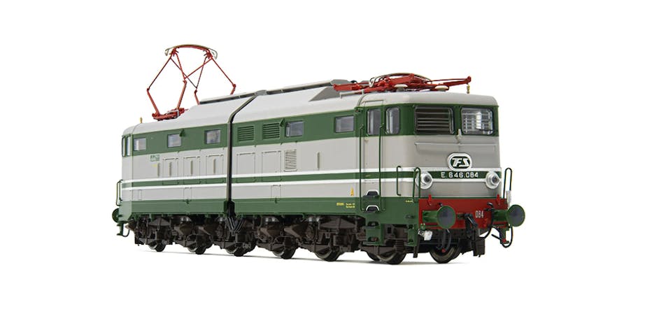 Rivarossi HR2867 Special Price - FS Locomotiva elettrica E.646 084 di 2a serie, livrea verde magnolia e grigio perla con modanature in alluminio, ep.IIIb