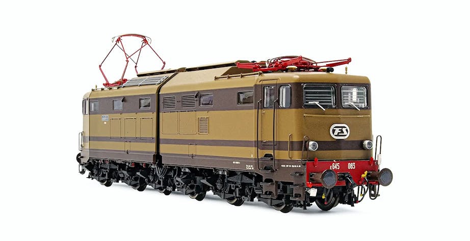 Rivarossi HR2872S FS locomotiva elettrica E.645 di 2a serie, livrea castano/isabella, ep.IV-V Dep. Loc. Reggio Calabria - DCC Sound