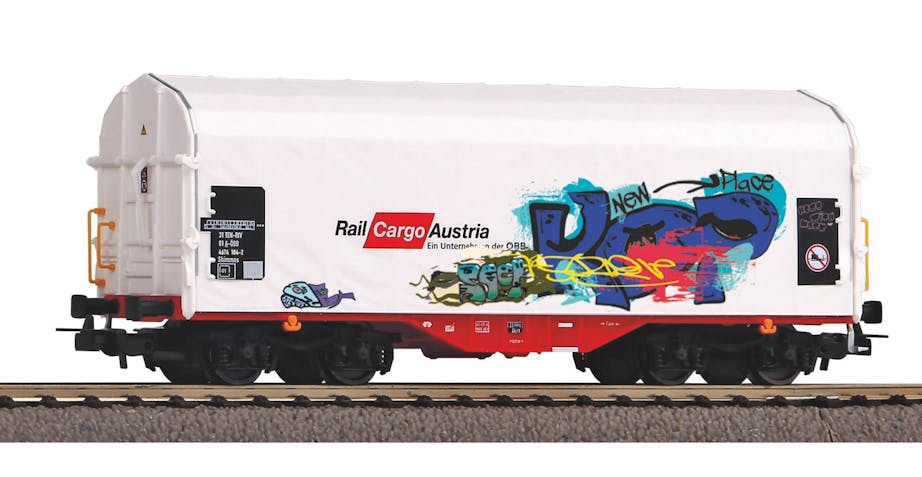 Piko 58982 Rail Cargo Austria carro telonato trasporto coils, ep.VI con graffiti assortiti