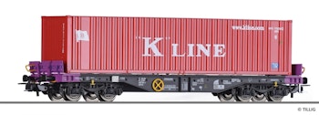 Tillig 76775 ERR (European Rail Rent GmbH) carro pianale Sgmmns 4505 con container 40' K LINE ep. VI