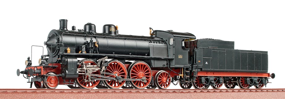 Os.kar 1680 FS locomotiva a vapore Gr.680 037 con fanali a petrolio, asse anteriore a vela piena, ep.III