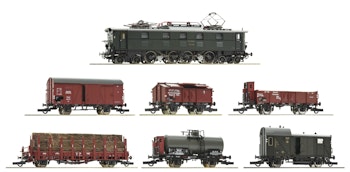 Roco 61492 DRG Locomotiva elettrica E 52 22 con treno merci, ep.II