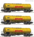 Roco 76029 Set di tre carri cisterna GATX - DHL Kerosin Express, ep.VI