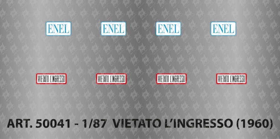 TAModels 50041 Decals ''ENEL'' + ''VIETATO L'INGRESSO'' - H0 1/87