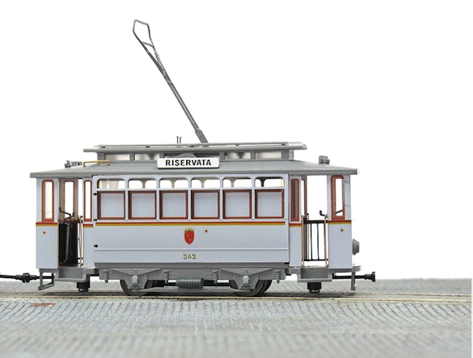 Halling ROM-343-S Tram storico di Roma, vettura di servizio n.343, non motorizzato (dummy) Scala H0