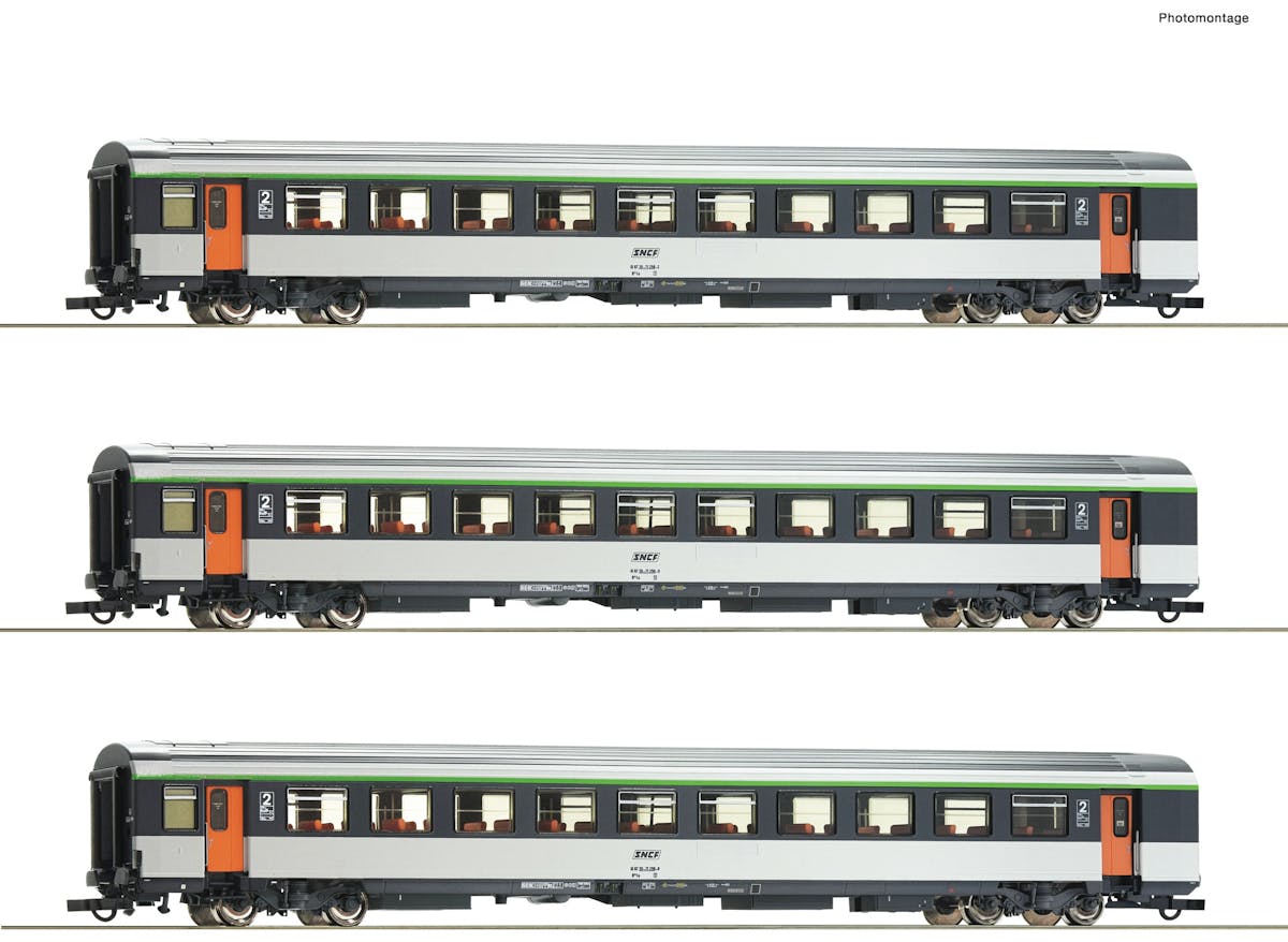Roco 74032 SNCF Set 3 carrozze ''Corail'' di 2cl. tipo B10tu. EC ...