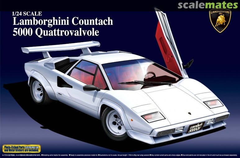 Aoshima 048818 Lamborghini Countach 5000 Quattro Valvole, in kit di montaggio in plastica, Scala 1/24