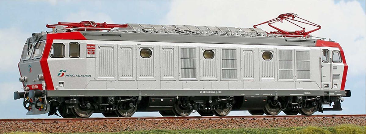 FSLocomotivaelettricaE.652.005prototipo,MercitaliaRail,livreagrigio/argentoerosso,ep.VI