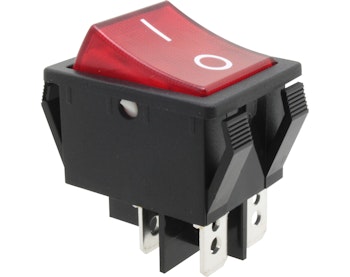 DONAU Elektronik KWS251 Interruttore di spegnimento, 2 pin, nero, illuminato di rosso, ON-OFF