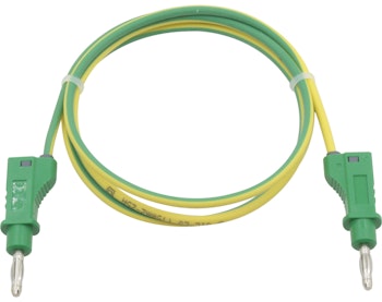 DONAU Elektronik 2116 Patchcord cavo da laboratorio con connettori, cavo giallo-verde L.1 m