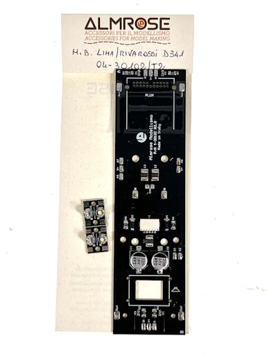Almrose 4-30102-D341-T2 Kit per sostituzione scheda elettronica originale per Lima – Rivarossi D341 con connettore decoder PLUX22, PowerPack integrato e luci marcia a LED.