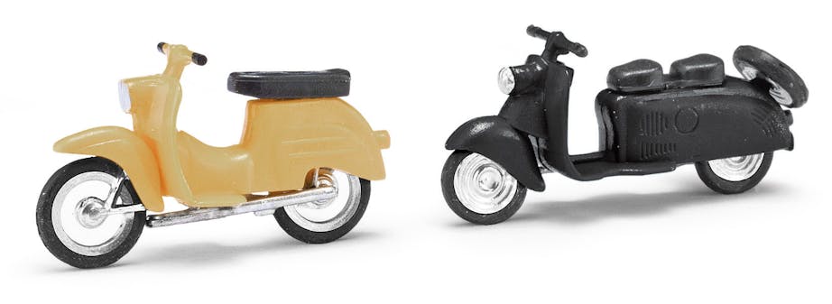 Busch 210008908 Coppia di scooter Berliner Roller nero e beige