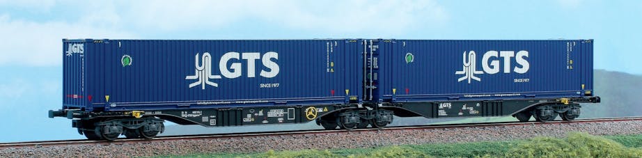 Acme 40380 ''Il treno della pasta'' carro bi-modulo da 90 piedi GTS con casse mobili ''GTS'', ep.VI