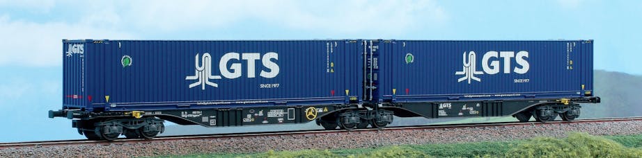 Acme 40380 ''Il treno della pasta'' carro bi-modulo da 90 piedi GTS con casse mobili ''GTS'', ep.VI
