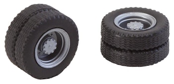 Faller 163101 2 ruote (pneumatici gemellati) e cerchioni per camion