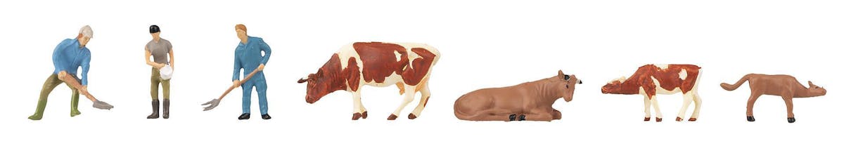 Faller 151673 - Set Di Figure Agricoltori E Mucche In Scala, Dettagli Realistici, Per Diorami E Modellismo - 4