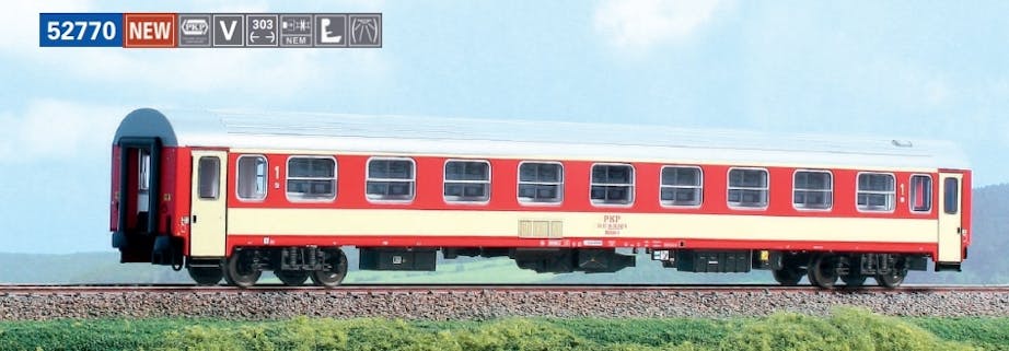 Acme 52770 PKP carrozza di 1cl. tipo 139A, delle Ferrovie Polacche. Livrea rosso beige, ep.V