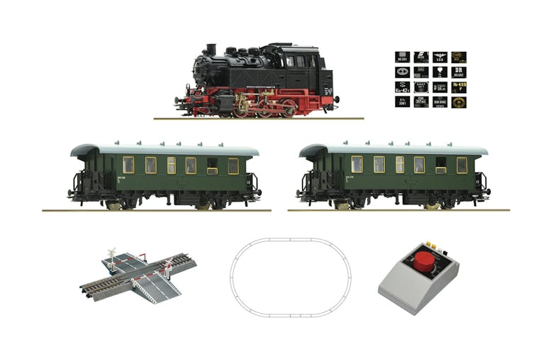 Roco 51161 Start Set analogico: DB Locomotiva a vapore Gruppo 80 con treno passeggeri, ep. III - IV