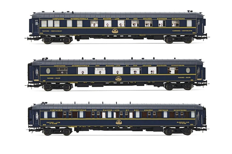 Jouef HJ4163 CIWL set 3 carrozze ''Train Bleu'', composto da una carrozza di 1/2 cl., una salone e una ristorante, ep. III