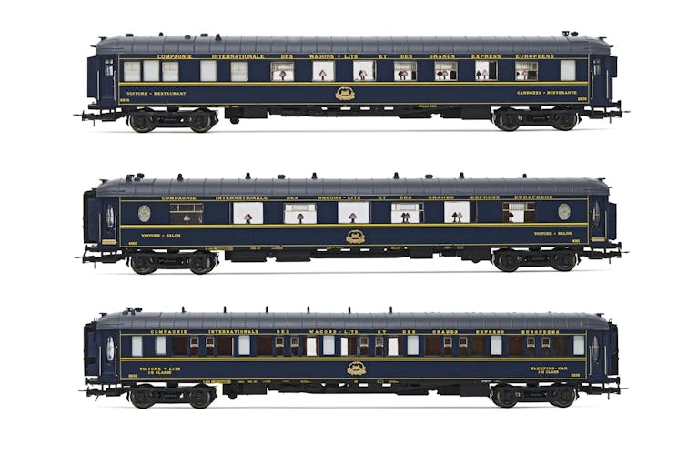 Jouef HJ4163 CIWL set 3 carrozze ''Train Bleu'', composto da una carrozza di 1/2 cl., una salone e una ristorante, ep. III