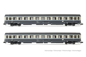 Arnold HN4394 FS, set di due carrozze UIC-Z1 di 2a classe, livrea Bandiera, ep, IV-V - Scala N 1/160