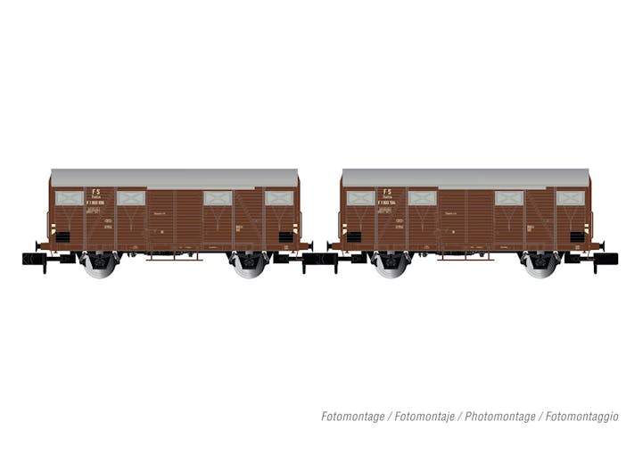 Arnold HN6573 FS, set di 2 carri chiusi a 2 assi Gs, ep. III - Scala N 1/160