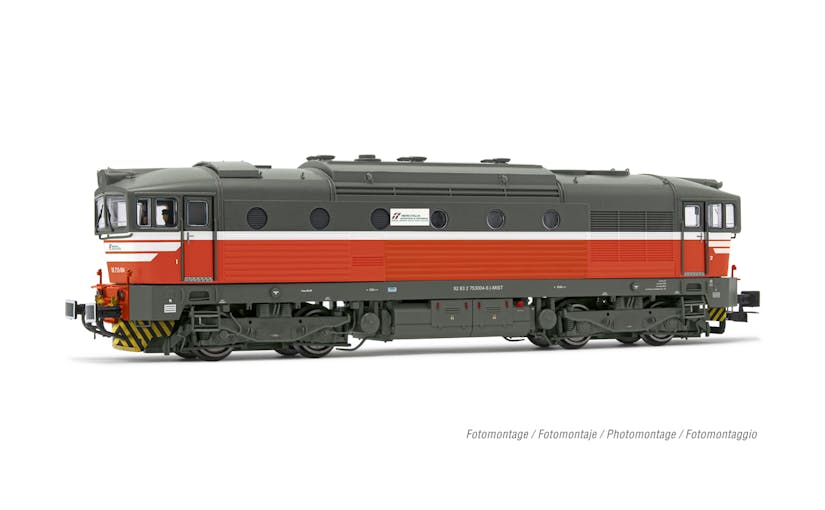 Rivarossi HR2930S Mercitalia Shunting & Terminal, locomotiva diesel classe D.753, livrea rossa/grigia con strisce bianche, ep. VI - DCC Sound