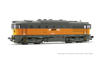Rivarossi HR2928 AWT, locomotiva diesel classe D.753.7, livrea arancio/grigia, ep. V-V