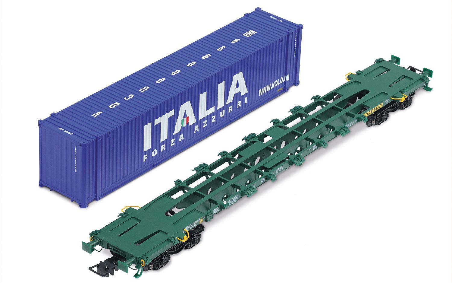 Rivarossi HR6617 FS CEMAT, carro porta container a 4 assi Sgns