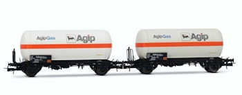 Rivarossi HR6620 FS, set di 2 carri cisterna a 2 assi Zgkk, “Agipgas”, ep. IV