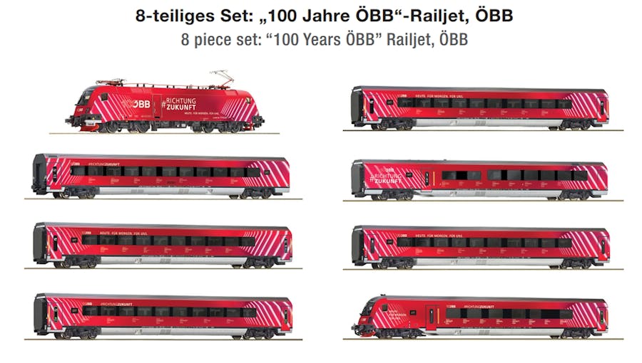 Roco 5500002 ÖBB convoglio 8 elementi Railjet ''100 anni'', ep.VI