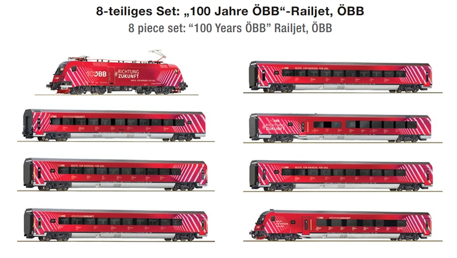 Roco 5500002 ÖBB convoglio 8 elementi Railjet ''100 anni'', ep.VI