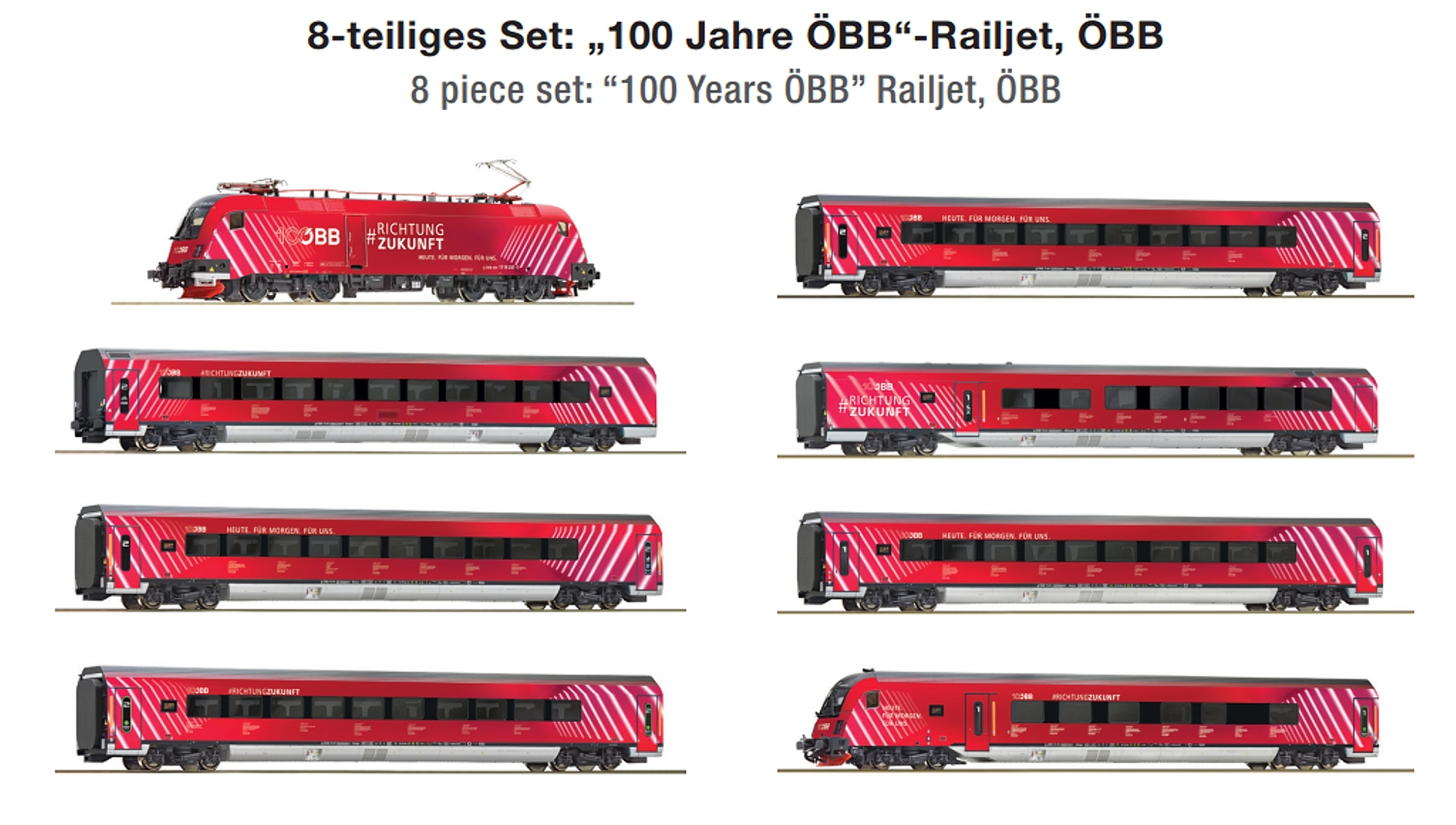 Roco 5510002 ÖBB convoglio 8 elementi Railjet ''100 anni, ep.VI