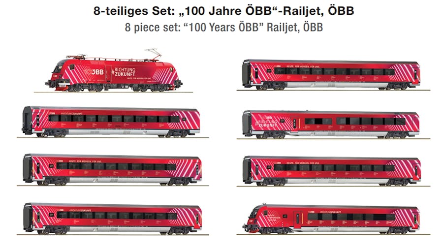 Roco 5510002 ÖBB convoglio 8 elementi Railjet ''100 anni, ep.VI - DCC Sound
