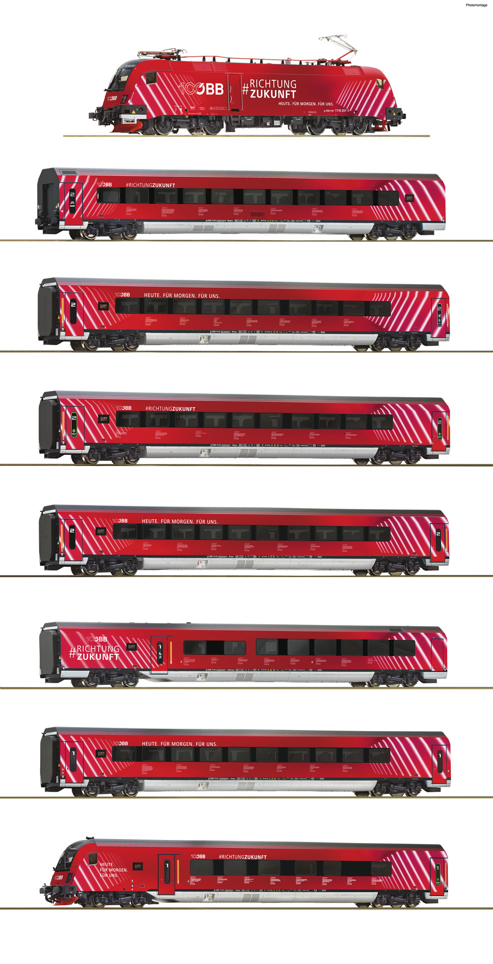 Roco 5510002 ÖBB convoglio 8 elementi Railjet ''100 anni, ep.VI