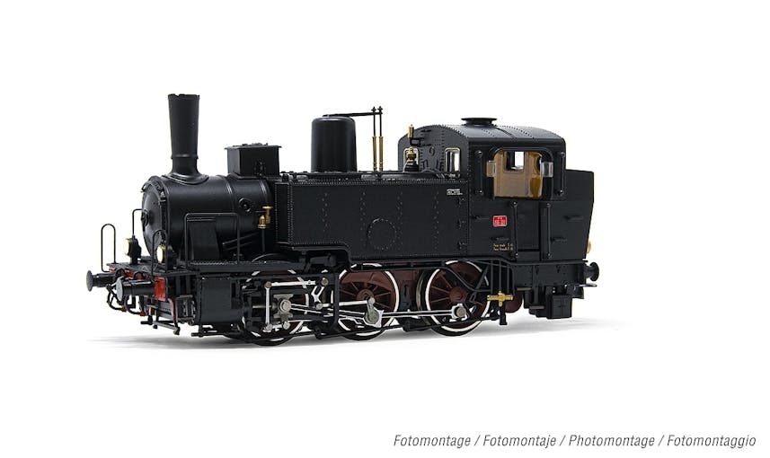 Rivarossi HR2918S FS, locomotiva a vapore Gr. 835 222, con fanali elettrici e cerchioni bianchi, ep. III-IV - DCC Sound