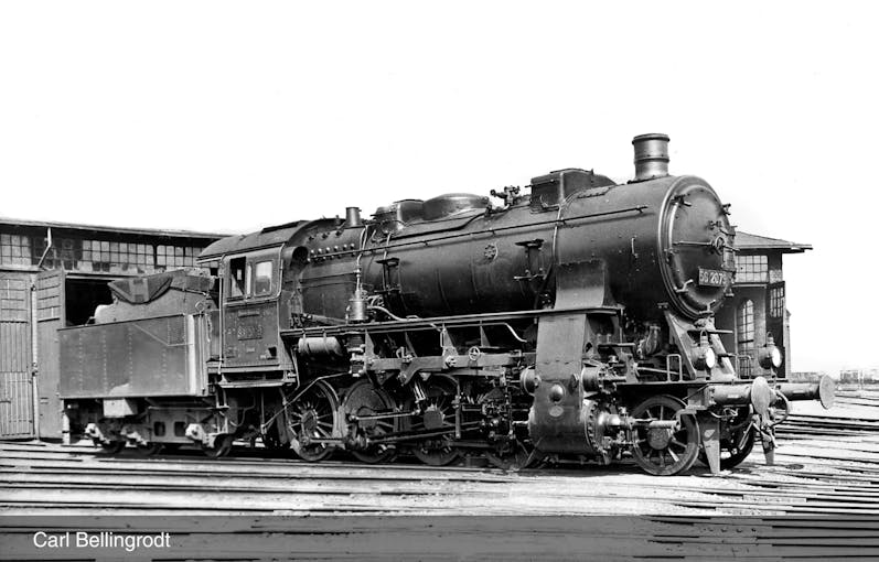 Rivarossi HR2891 DRG, locomotiva a vapore classe 56.20, caldaia con 3 duomi, livrea nera/rossa, ep. II