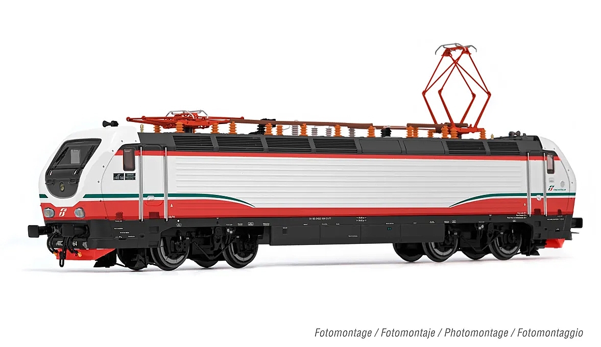 Rivarossi HR2904 FS, locomotiva elettrica E.402B 164, nuova livrea  ''Frecciabianca'', ep. VI - TecnoModel.it