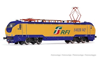 Rivarossi HR2905 FS RFI, locomotiva elettrica E.402B 142, livrea gialla/blu, ep. VI