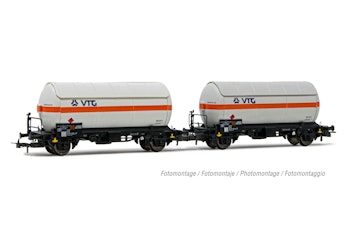 Rivarossi HR6619 DB, set di 2 carri cisterna a 2 assi Zgkk con copertura parasole, ''VTG'', ep. V