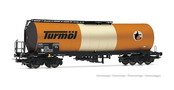 Rivarossi HR6588 ÖBB, carro cisterna isolato a 4 assi, livrea grigia/arancio/bianca, “Turmöl”, ep. IV-V