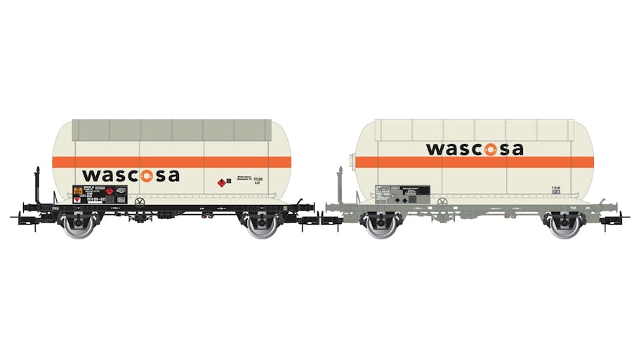 Rivarossi HR6622 SBB, set di 2 carri cisterna a 2 assi per trasporto gas, ''Wascosa'', ep. V