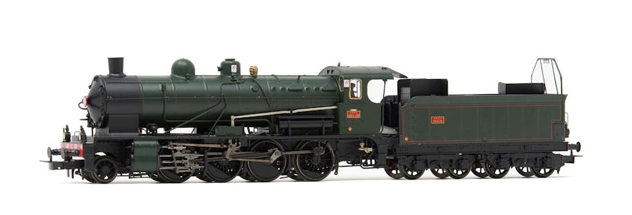 Jouef HJ2415S SNCF, locomotiva a vapore 140 C 133, con tender 18 B 12 (région Est), livrea verde/nera con strisce rosse, ep. III - DCC Sound